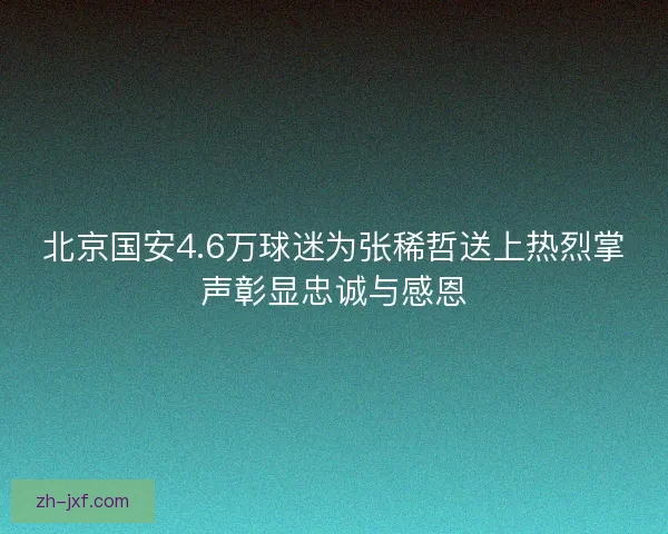 北京国安4.6万球迷为张稀哲送上热烈掌声彰显忠诚与感恩